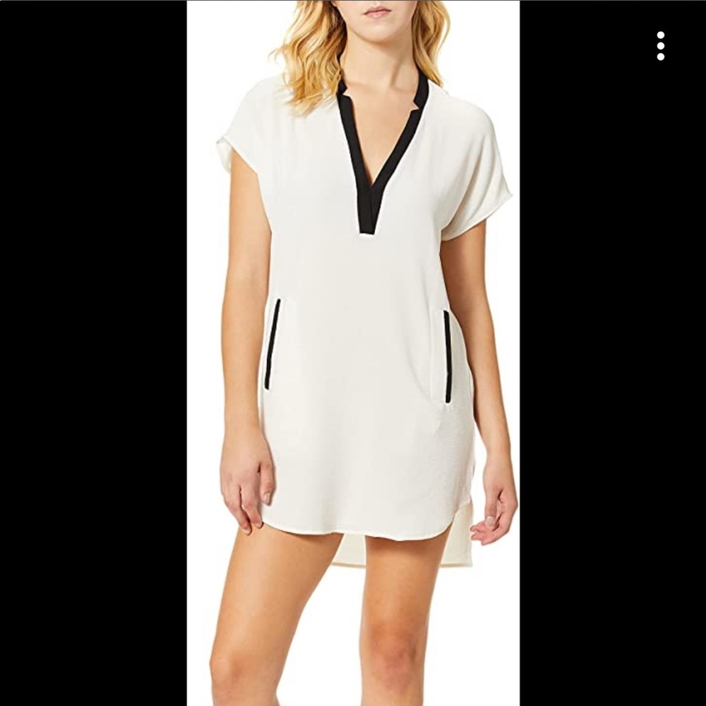 Astr The Label Ivory V Neck Shift Dress Small